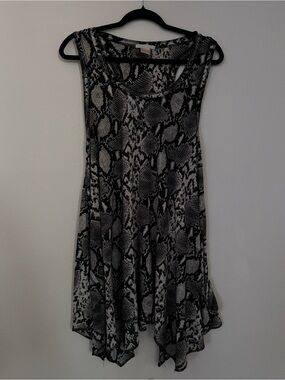 Source Unknown Sleeveless Snake-Print Tank Top — Black & Gray